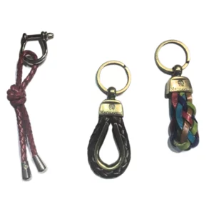 Set aus 3 handgefertigten Schlüsselanhängern aus Leder: glamouröser Club