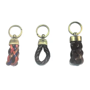 Set aus 3 handgefertigten Schlüsselanhängern aus Leder: glamouröser Club 2