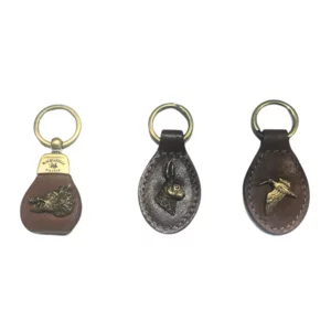 Set mit 3 handgefertigten Schlüsselanhängern aus Leder: Jagdkeule