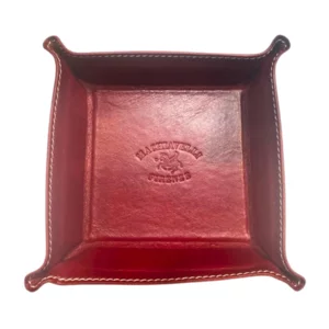 Svuota tasche artigianale  in pelle, 16x16cm