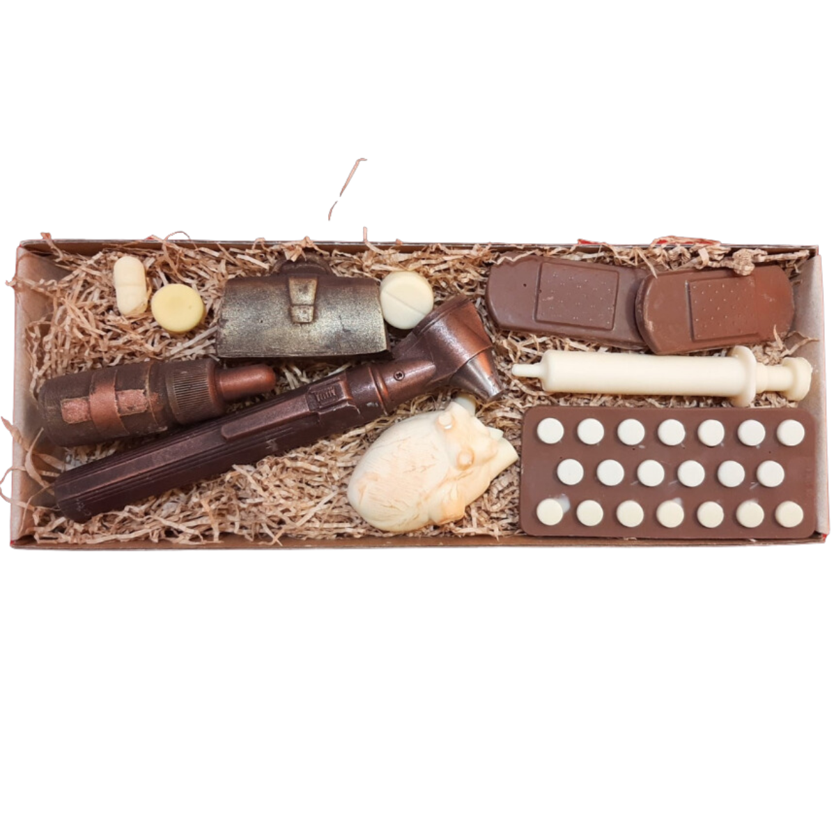 Dunkle und reine weiße Schokolade: medizinisches Set 230g