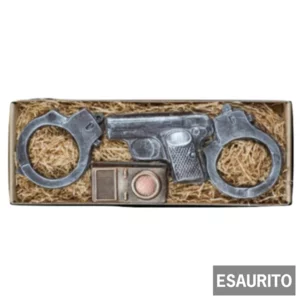 Set poliziotto: pistola e manette in cioccolato, 200g