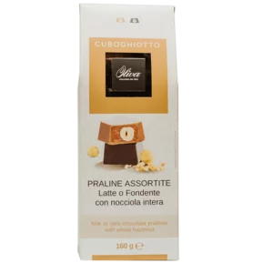 Cuboghiotto, praline fondente e latte con crema di nocciole, 160g