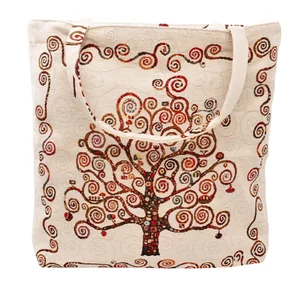 Einkaufstasche aus mehrfarbigem Gobelin mit Lebensbaummuster