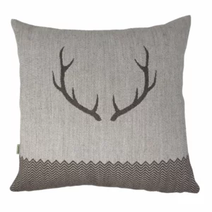 Federa cuscino CORGN stile tirolese country corna di cervo, 44x44cm