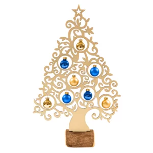 Albero di Natale con palline colorate, altezza 39cm