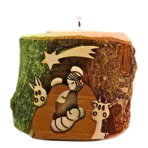 Stammkerzenhalter mit Krippenapplikation