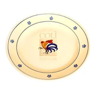 Assiette plate coq émaillée, 6x24cm