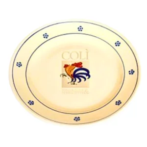 Assiette plate coq émaillée, 6x24cm
