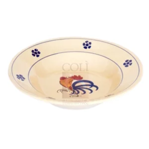 Assiette creuse émaillée Coq, 6x23cm
