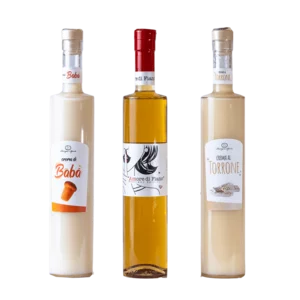 Tris di creme e liquori: torroncino, amore di fiano e babà, 3x500ml