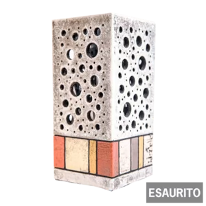 Lampada decoro in ceramica refrattaria smaltata, 26x13cm