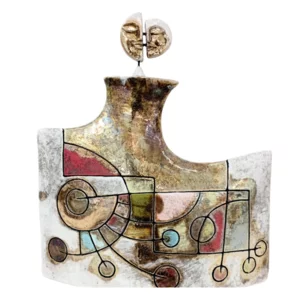 Scatola scultura in ceramica raku, 37x43x15cm