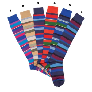 Lange gestreifte Lisle-Socken für Herren