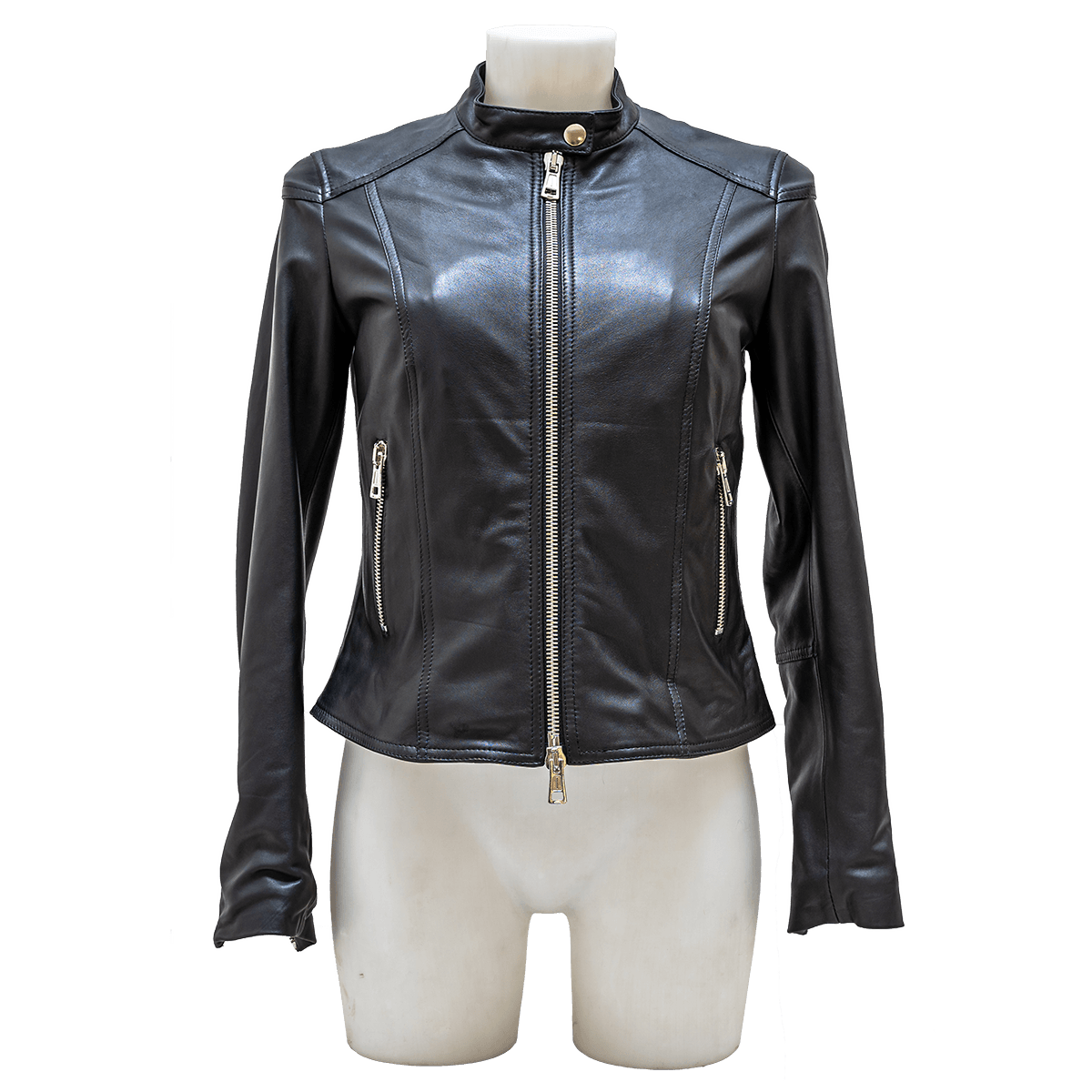 QD304 Liscio, Giubbino donna in pelle, vestibilità asciutta