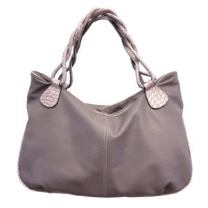 Borsa in pelle con manici intrecciati