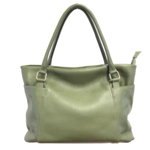 Borsa in pelle liscia con grandi tasche laterali