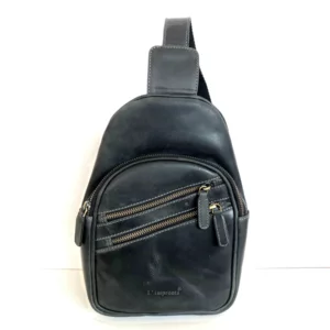 Monospalla unisex in pelle vitello invecchiato e oliato