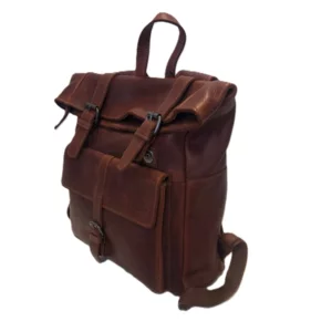 Zaino unisex in pelle Trendy con porta notebook e chiusure magnetiche, 29x32x9cm