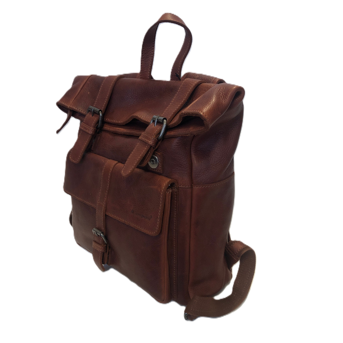 Zaino unisex in pelle Trendy con porta notebook e chiusure magnetiche, 29x32x9cm