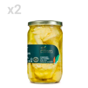 Artichaut avec tige à l'huile d'olive, 2x660g