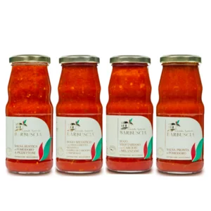 Dégustation de sauces : sauce tomate, sauce rustique, sauce sauvage, sauce végétarienne, 4x370ml