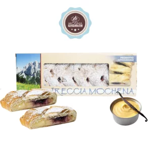 Treccia con crema pasticcera e confettura di mirtillo, 700g