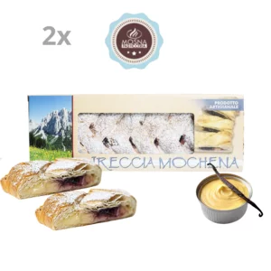 Treccia con crema pasticcera e confettura di mirtillo, 2x700 g