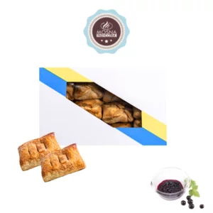 Sfogliatine con crema pasticcera e confettura di mirtilli, confezione 15 pezzi, 1kg ca.