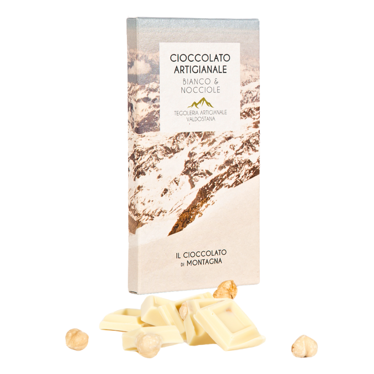 Cioccolato bianco artigianale con nocciole, 100g
