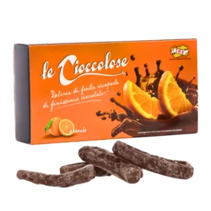 Cioccolose all'arancia : zeste d'orange enrobé de chocolat, 100g