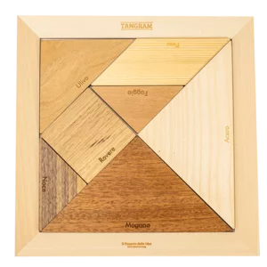 Jeu de société : Tangram des bois Large, 24x24x2cm