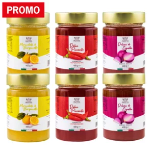 Dispensa dolce: 2 marmellate di bergamotto, 2 dolce piccante, 2 delizia di cipolla, 6x400g