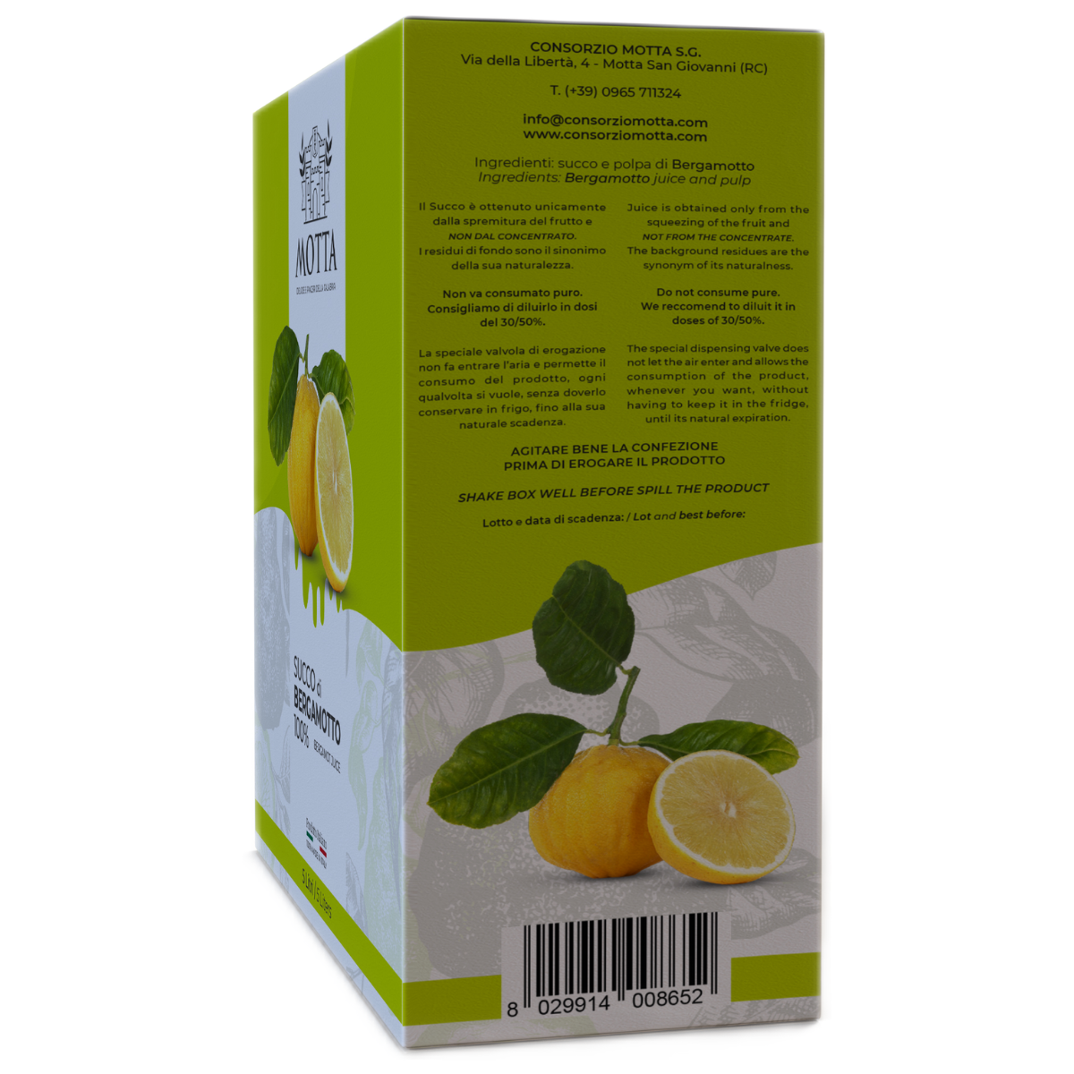 Percorso benessere: Succo puro di Bergamotto, bag in box , 3x5L