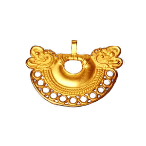 Ciondolo mezzaluna Tairona  in bagno d’oro 24 K, Galeria el Dorado