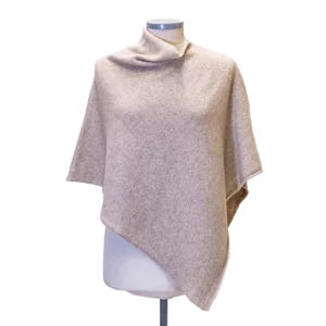 Poncho rasato in puro cashmere