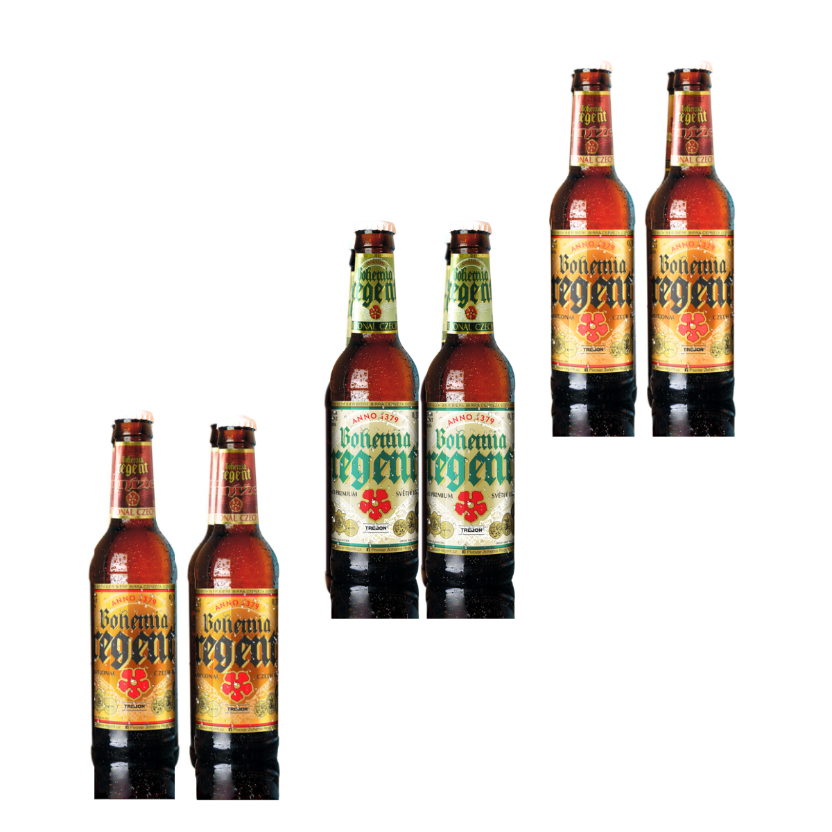 Bohemia Regent confezione degustazione birre: 2 Premium. 2 Knize, 2 Vok rossa: 0,33L cad