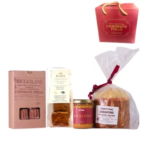 Panettone zabaione, 1x300g, Zabaione 1x200g, Bicciolani, 1x200g, Biscotti di riso, 1x200g