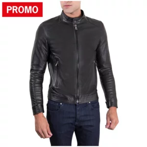 Giacca in Vera Pelle Uomo Nera Made in Italy Ted