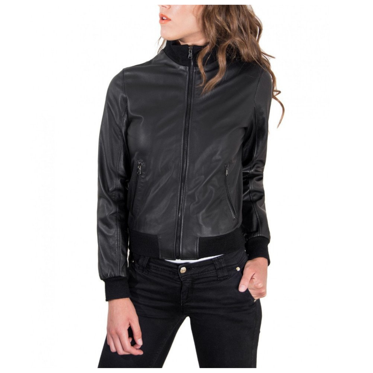 Giubbotto in shop pelle nero donna