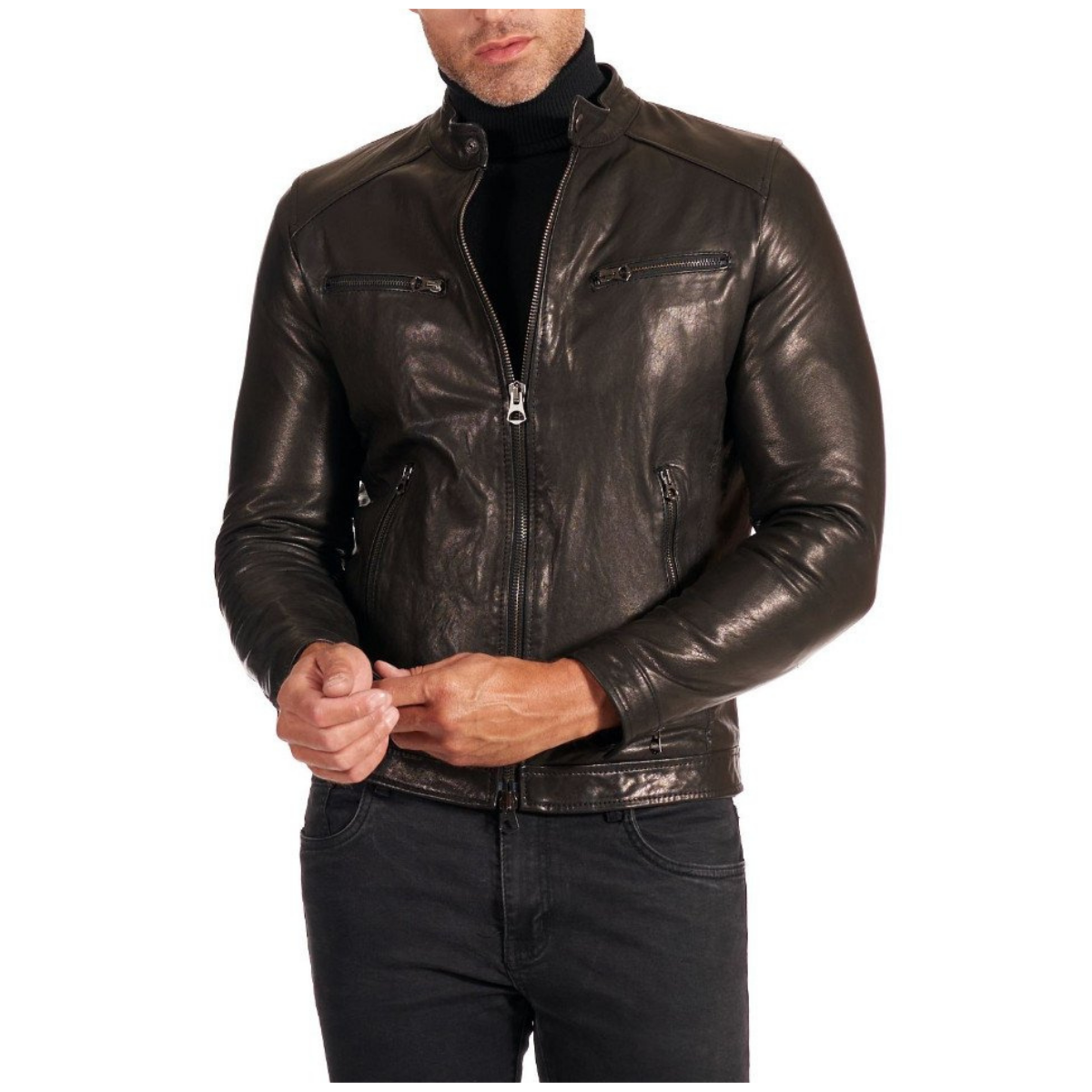 Vera pelle veste cuir homme sale