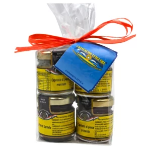 Confezione peccati di gola,  degustazione prodotti ittici, 4x40g