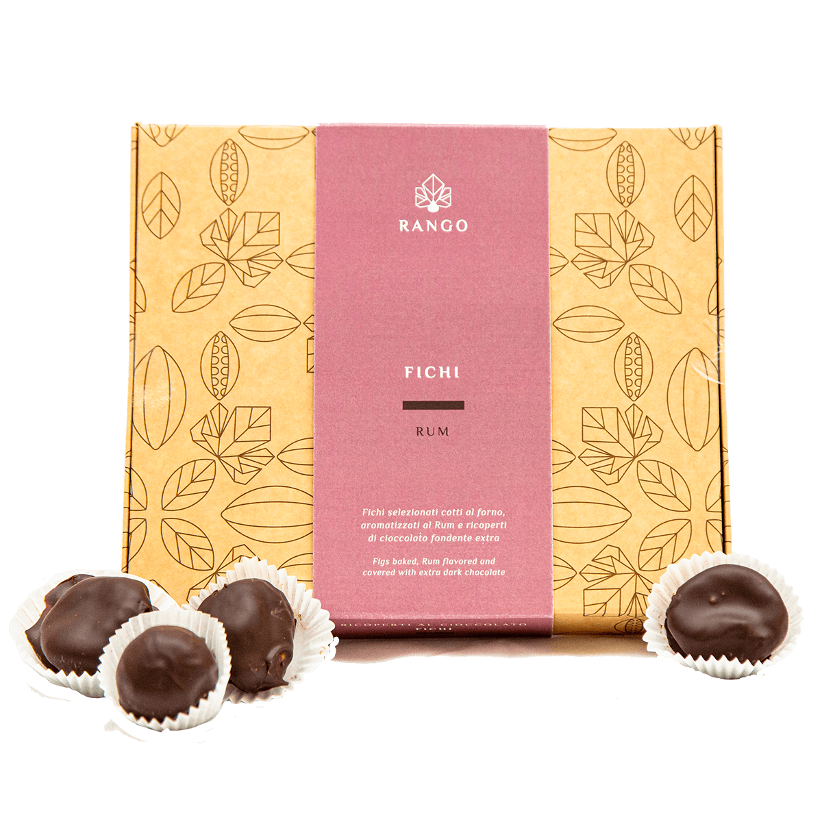 Fichi al rum ricoperti di cioccolato, 250g