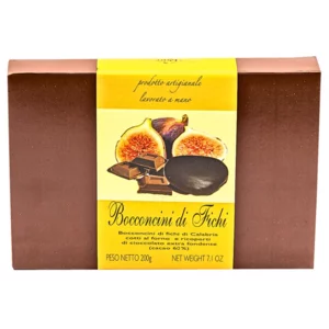 Bocconcini di fichi ricoperti al cioccolato extra fondente, 200g