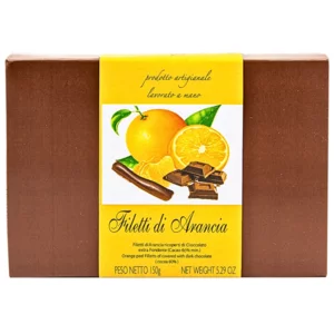 Filetti di arancia  ricoperti di cioccolato extra fondente, 150g