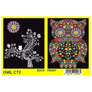 Chemise avec élastique à colorier avec dessin tracé en velours, chouette ct2, 32x26x1,8cm