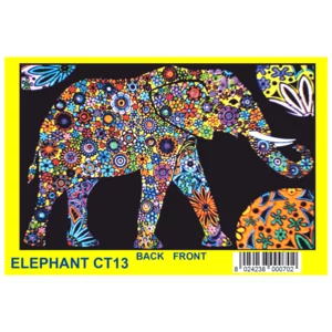 Cartellina con disegno in velluto da colorare, Elefante