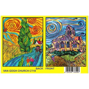 Cartellina da colorare in velluto e cartoncino pennarelli inclusi: Van Gogh, Chiesa 