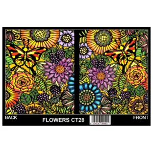 Cartellina da colorare in velluto e cartoncino pennarelli inclusi: Flowers