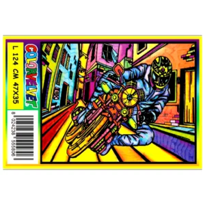Grand tableau avec dessin velours à colorier : Vélo de rue, 47x35cm